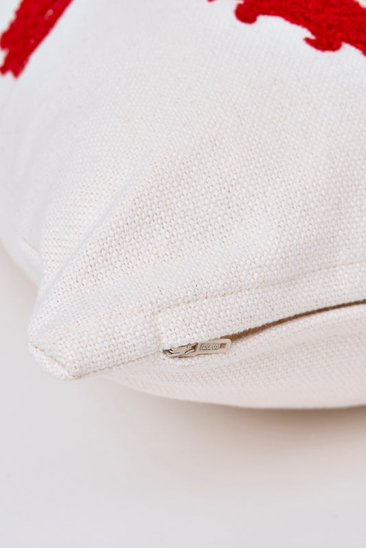 Cojín de algodón con cangrejos bordados