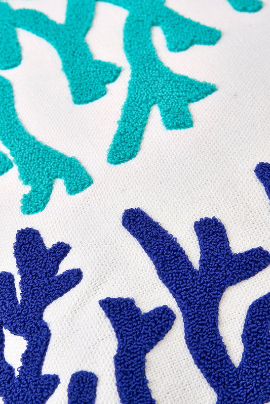 Cojín de algodón con corales bordados