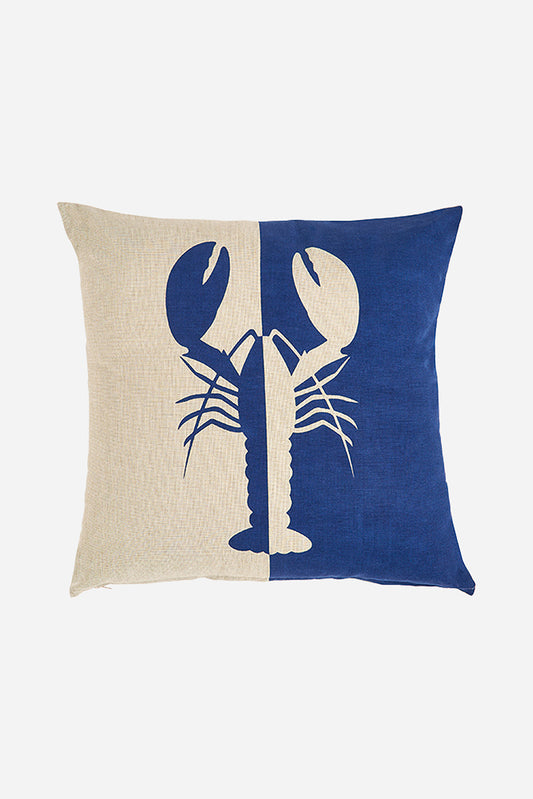 Cojín bicolor con langosta