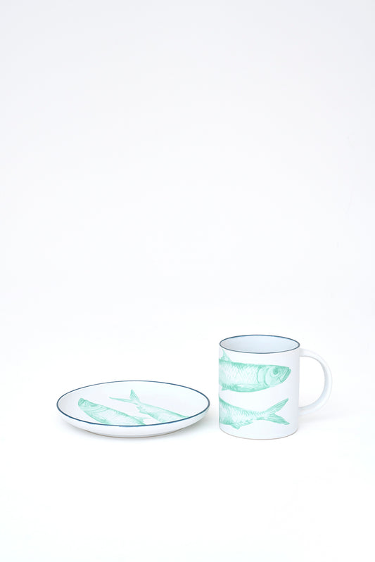 Set de 2 platos con peces