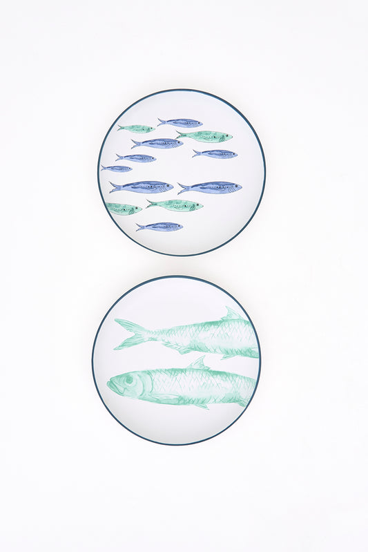 Set de 2 platos con peces