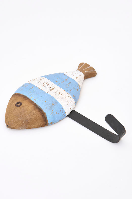 Set de 3 colgadores de madera con forma de pez