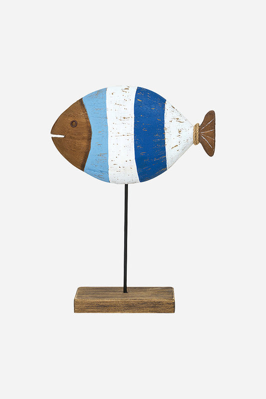 Pez decorativo de madera con base, pequeño