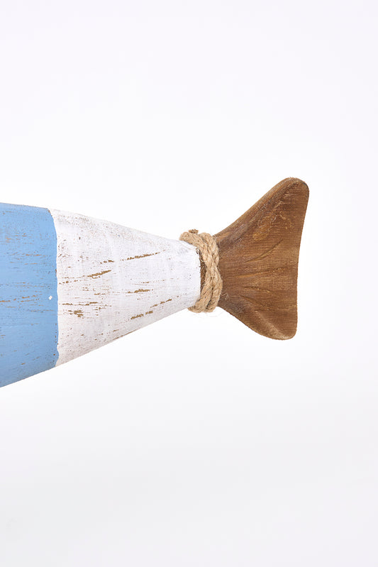 Pez decorativo de madera con base, grande