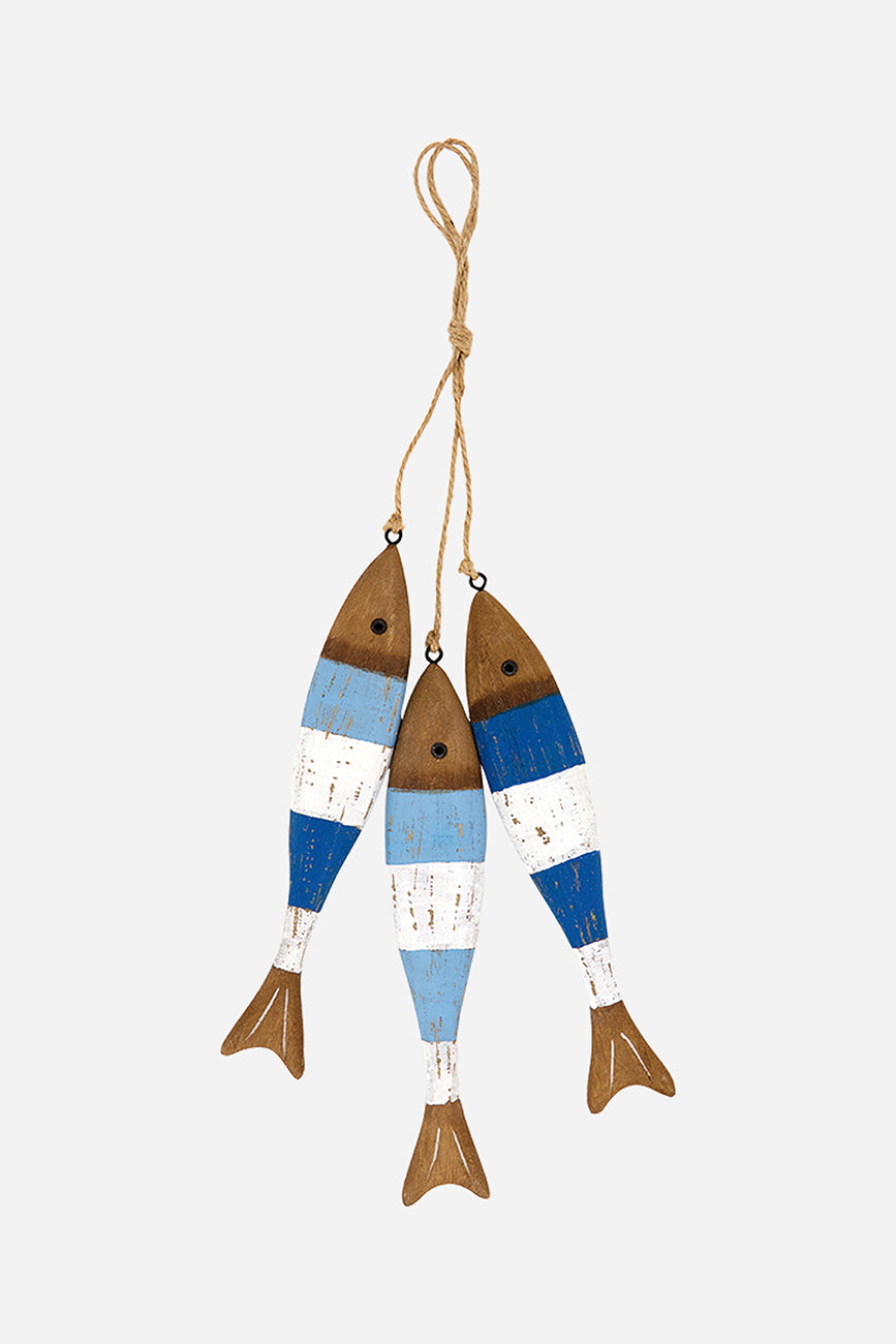 Ristra de 3 peces de madera a rayas