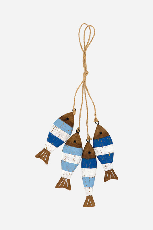 Ristra de 4 peces de madera a rayas