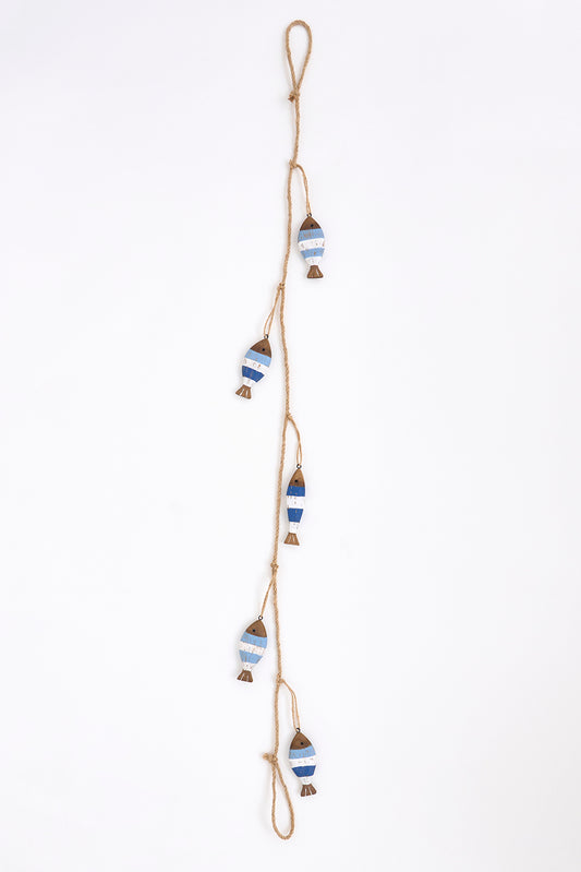 Guirnalda de peces de madera a rayas