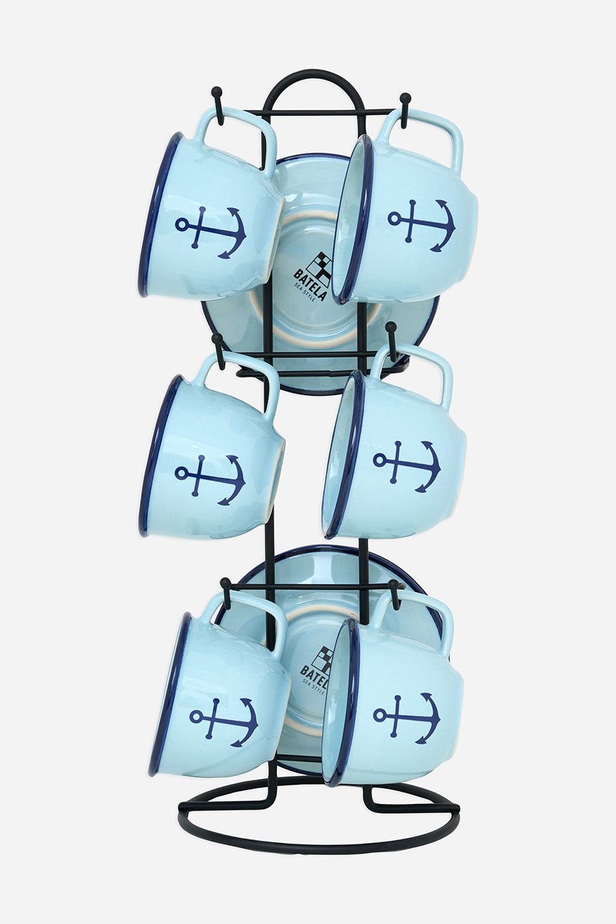 Set de 6 tasses avec soucoupes de style vintage