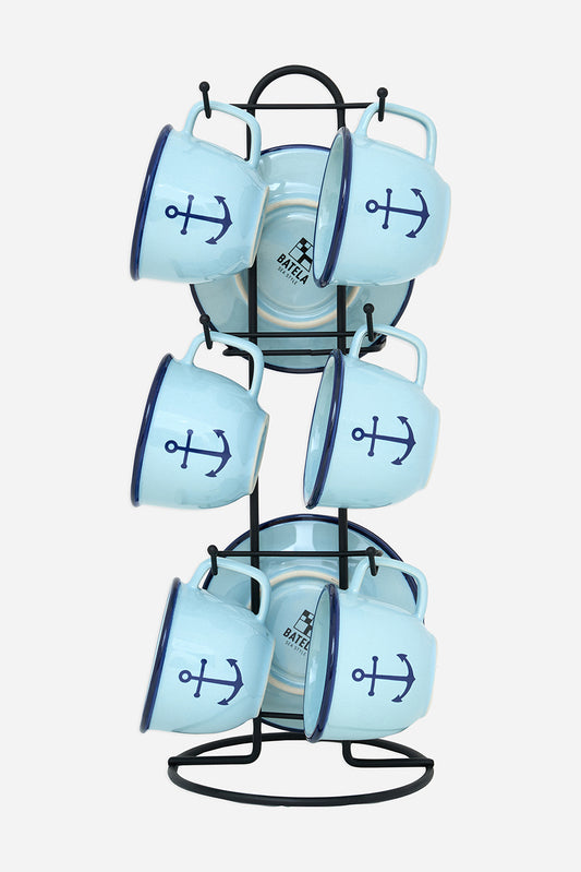 Set de 6 tasses avec soucoupes de style vintage