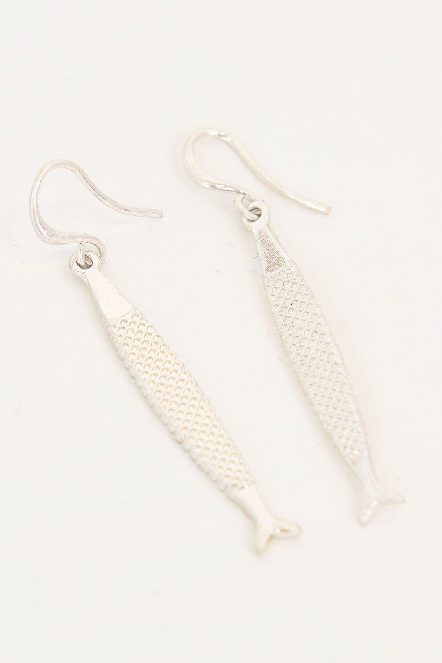 Boucles d'oreilles en métal en forme de poisson