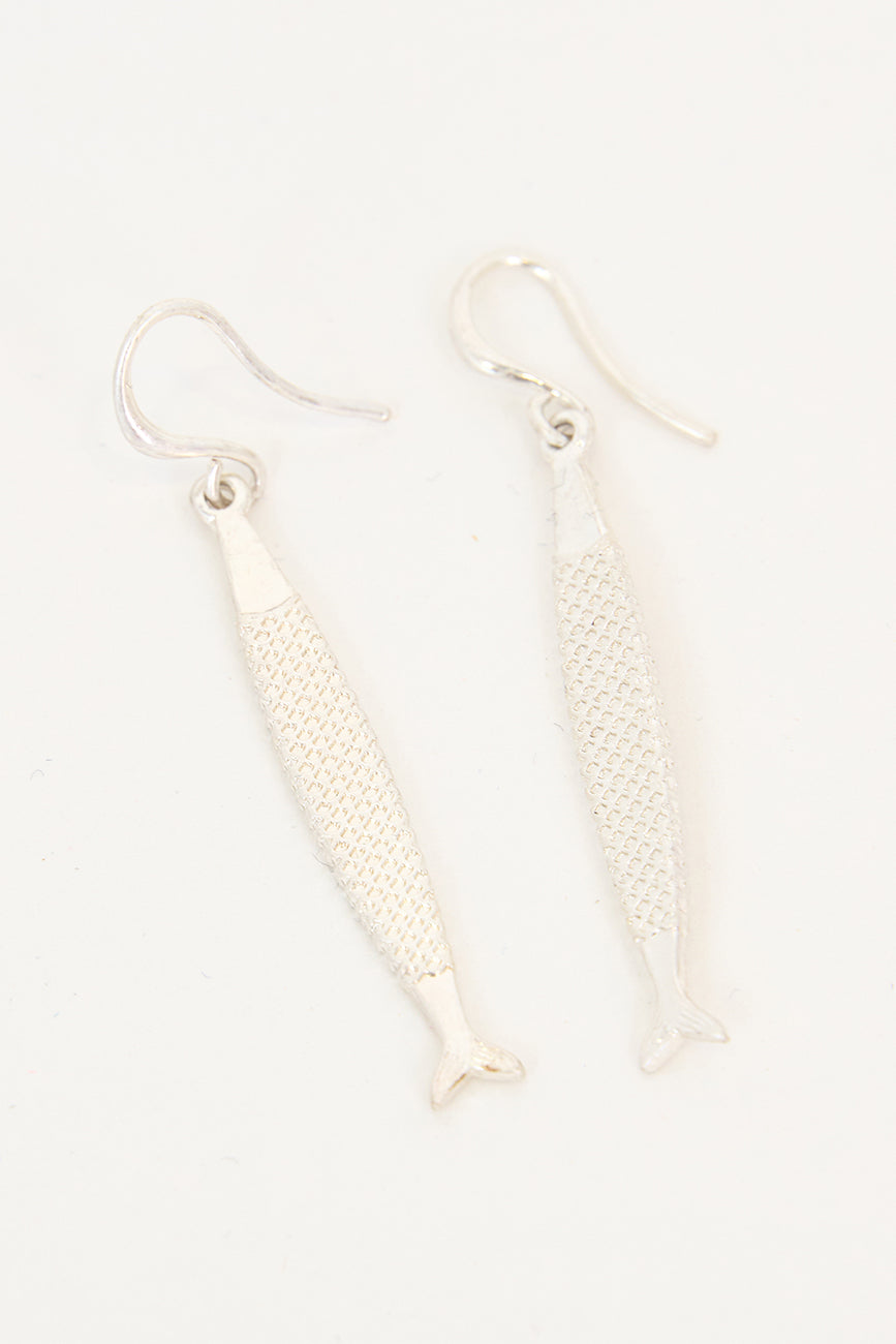 Boucles d'oreilles en métal en forme de poisson