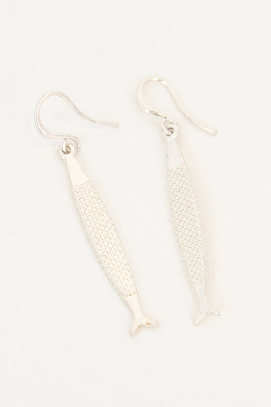 Boucles d'oreilles en métal en forme de poisson