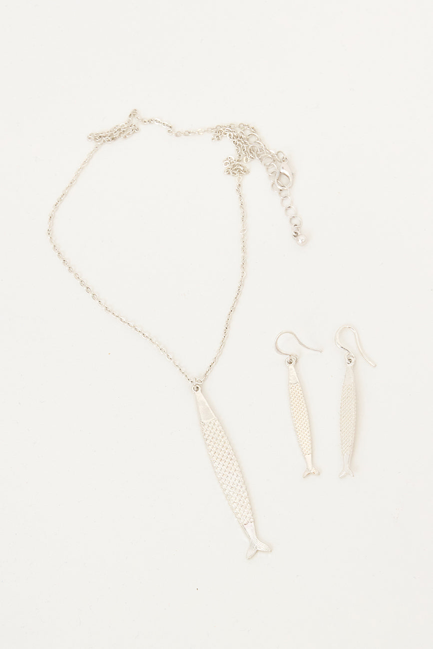 Boucles d'oreilles en métal en forme de poisson