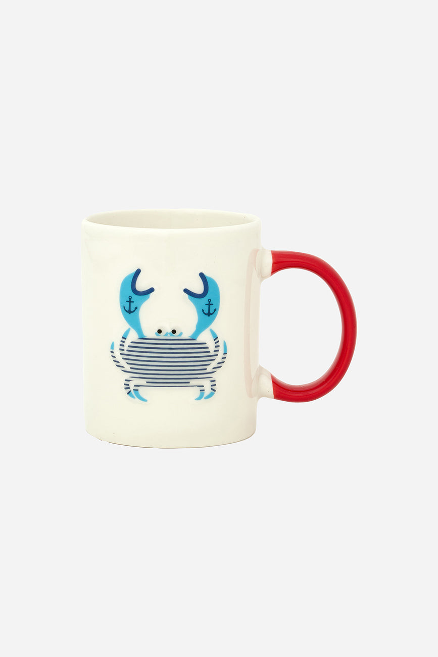 Taza con un cangrejo pintado