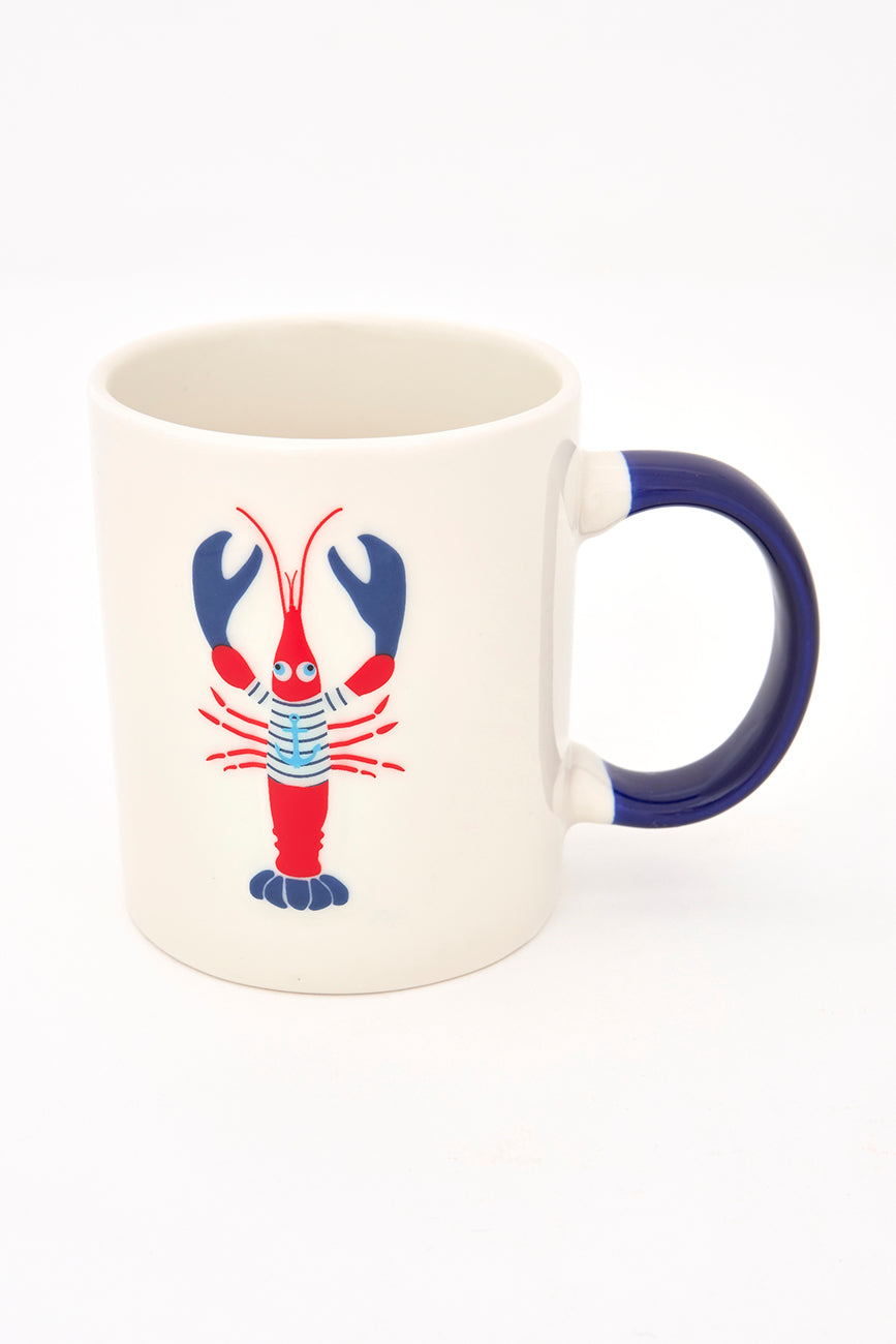 Taza con una langosta pintada