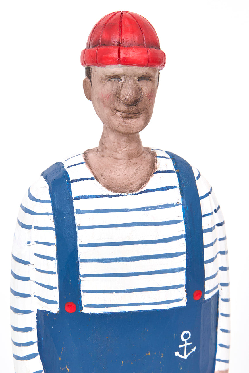 Marinero decorativo de madera con peto