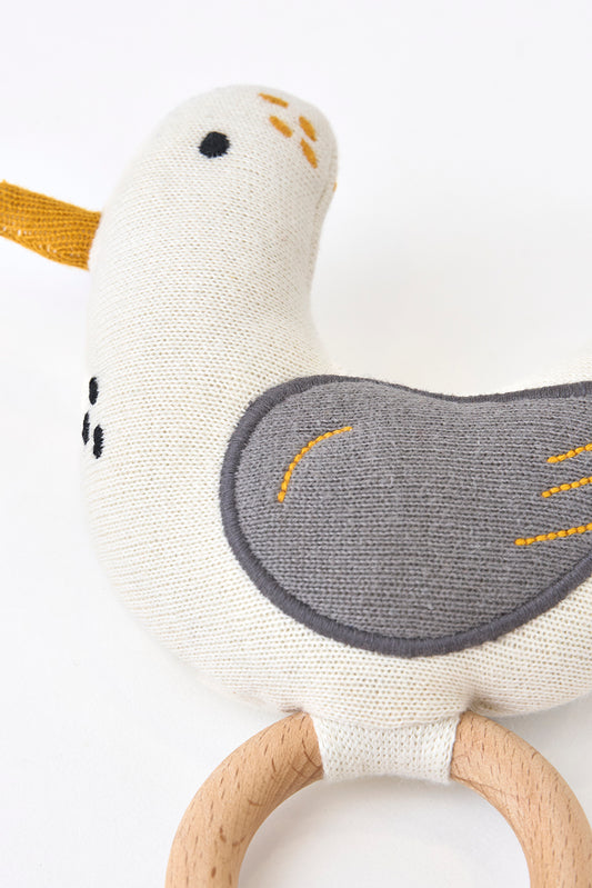 Rattle with plush seagull