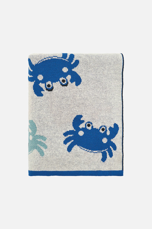 Baby cotton blanket with crabs