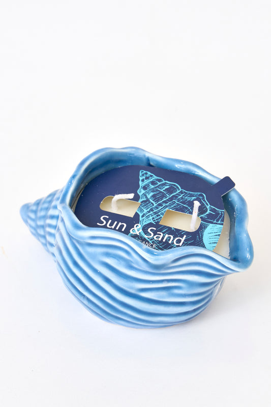 Vela en caracola de cerámica