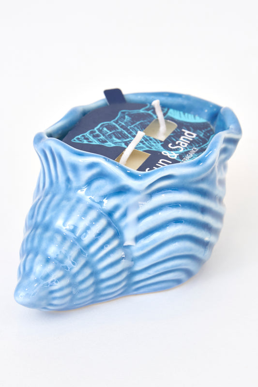 Vela en caracola de cerámica