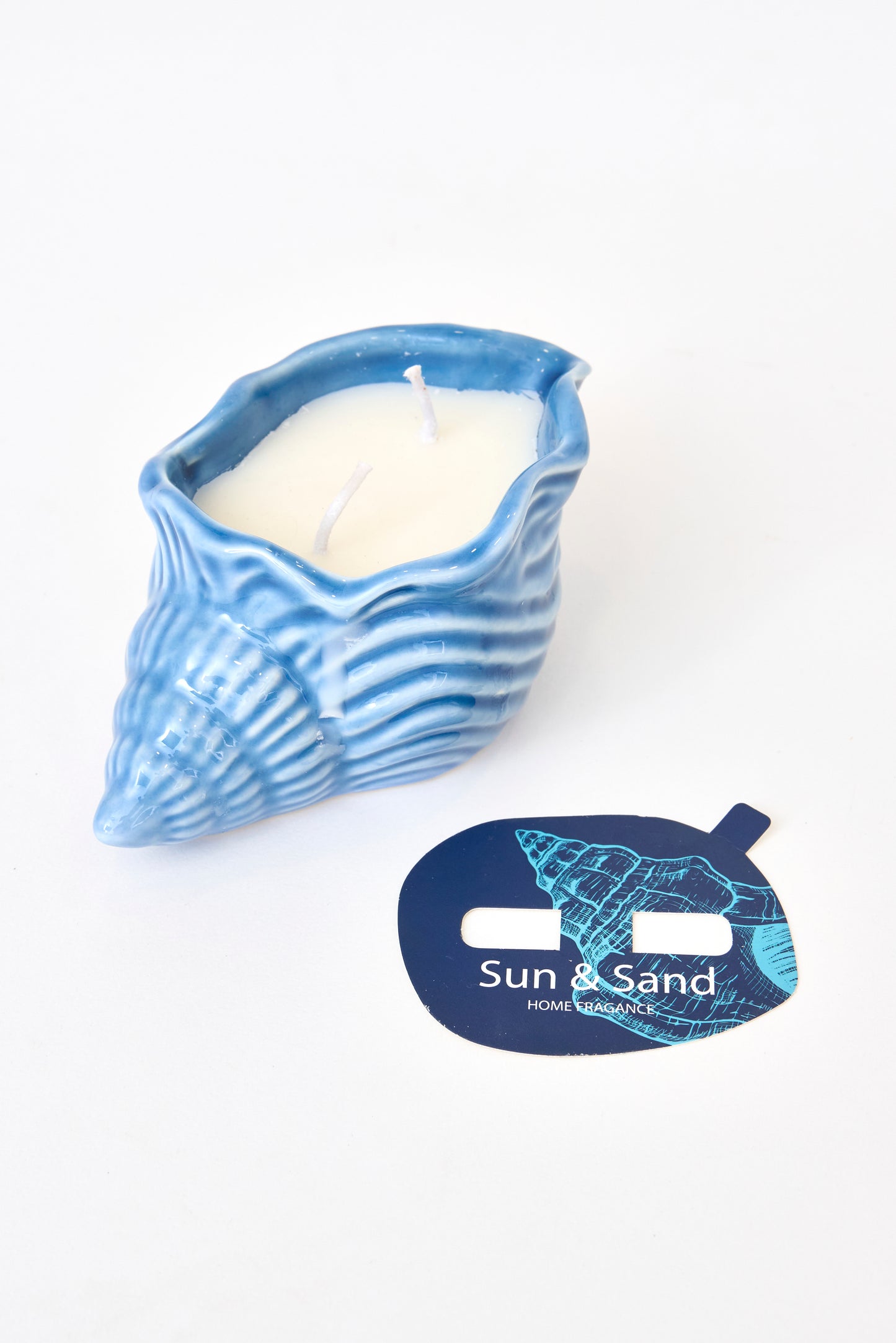 Vela en caracola de cerámica