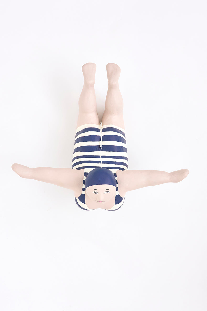 Bañista decorativa de papel maché para colgar