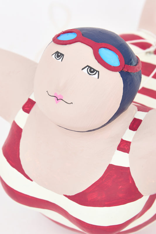 Bañista decorativa de papel maché para colgar