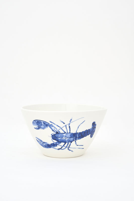 Bol con langosta azul pintada