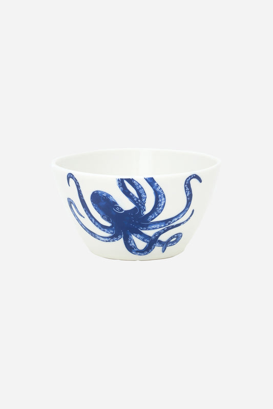Bol con pulpo azul pintado