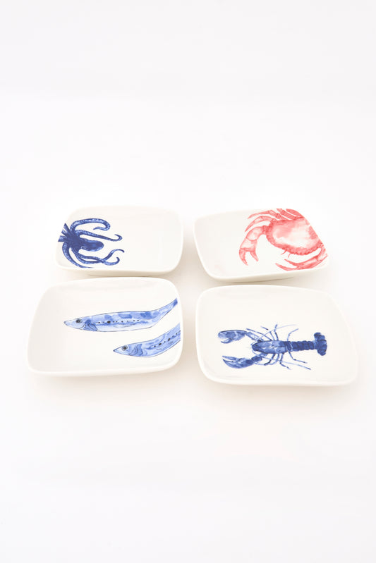 Set de 4 platillos animales marinos