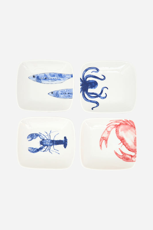 Set de 4 platillos animales marinos