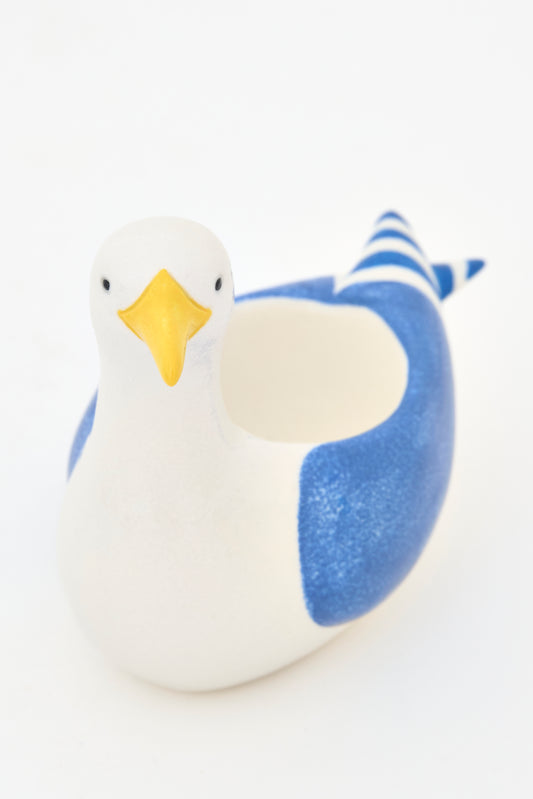 Portavelas de gres con forma de gaviota