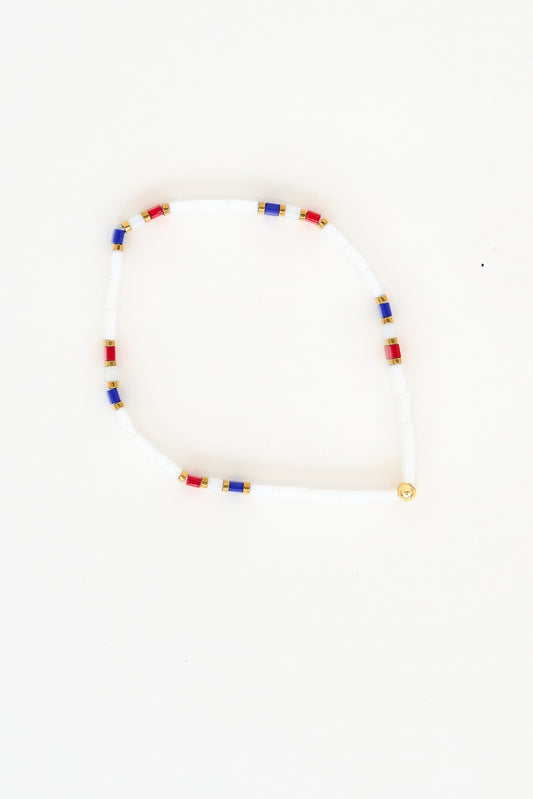 Pulsera marinera con perla de vidrio