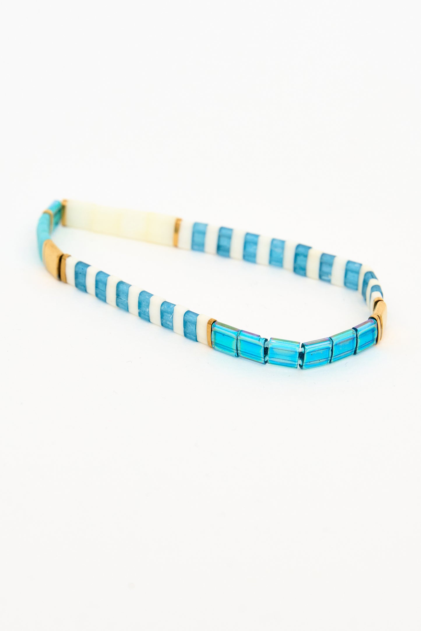 Sailor bracelet with turquoise striped glass pearl