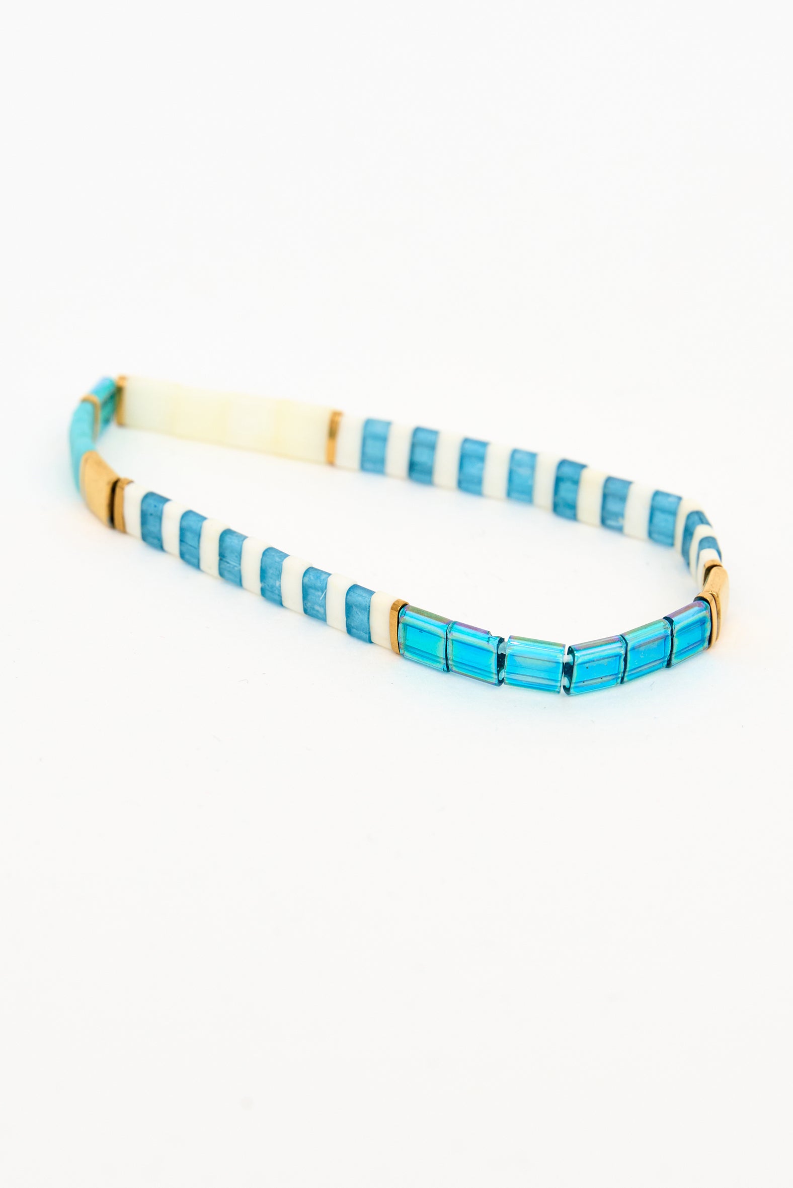 Sailor bracelet with turquoise striped glass pearl