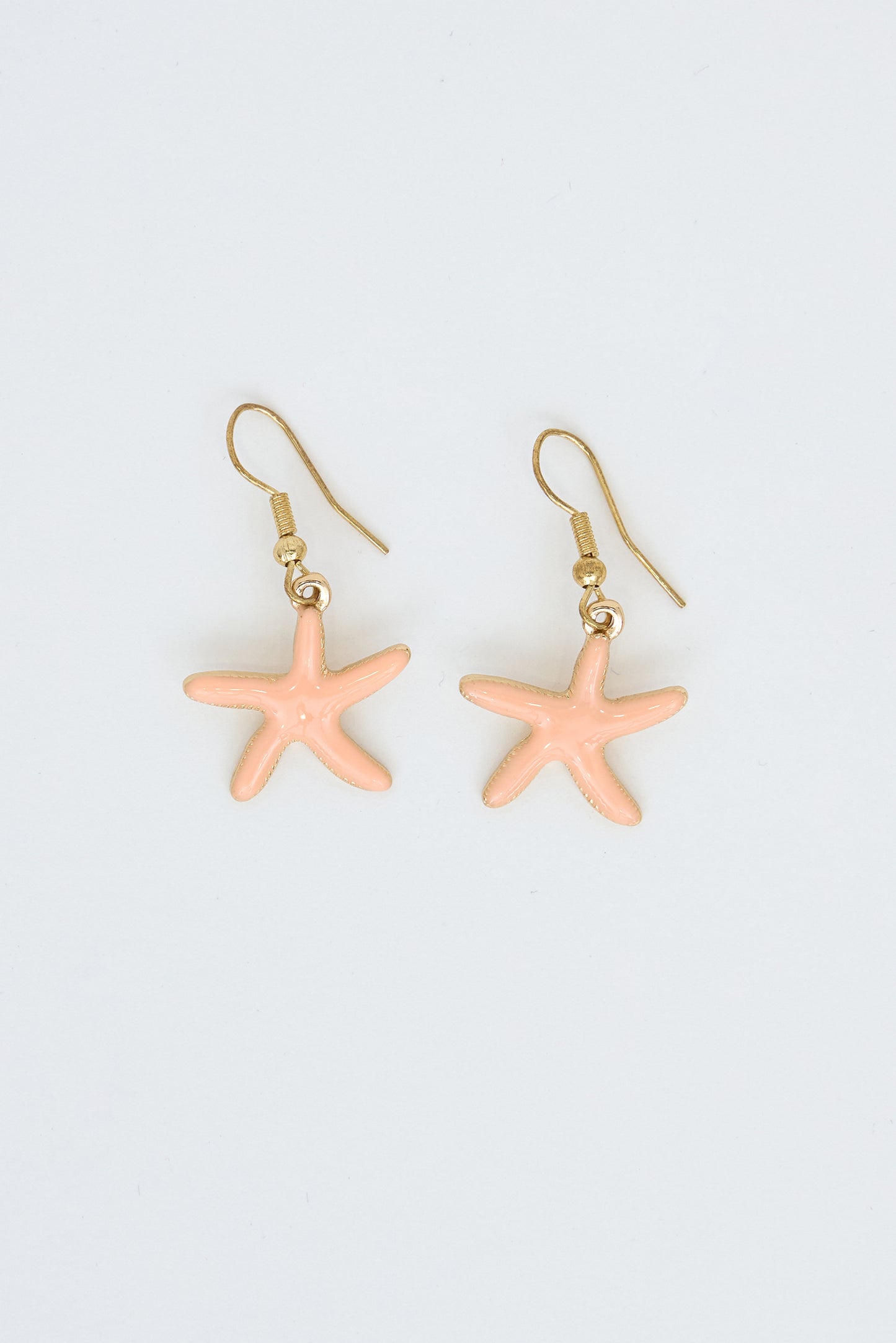 Stainless steel earrings with starfish and pearl