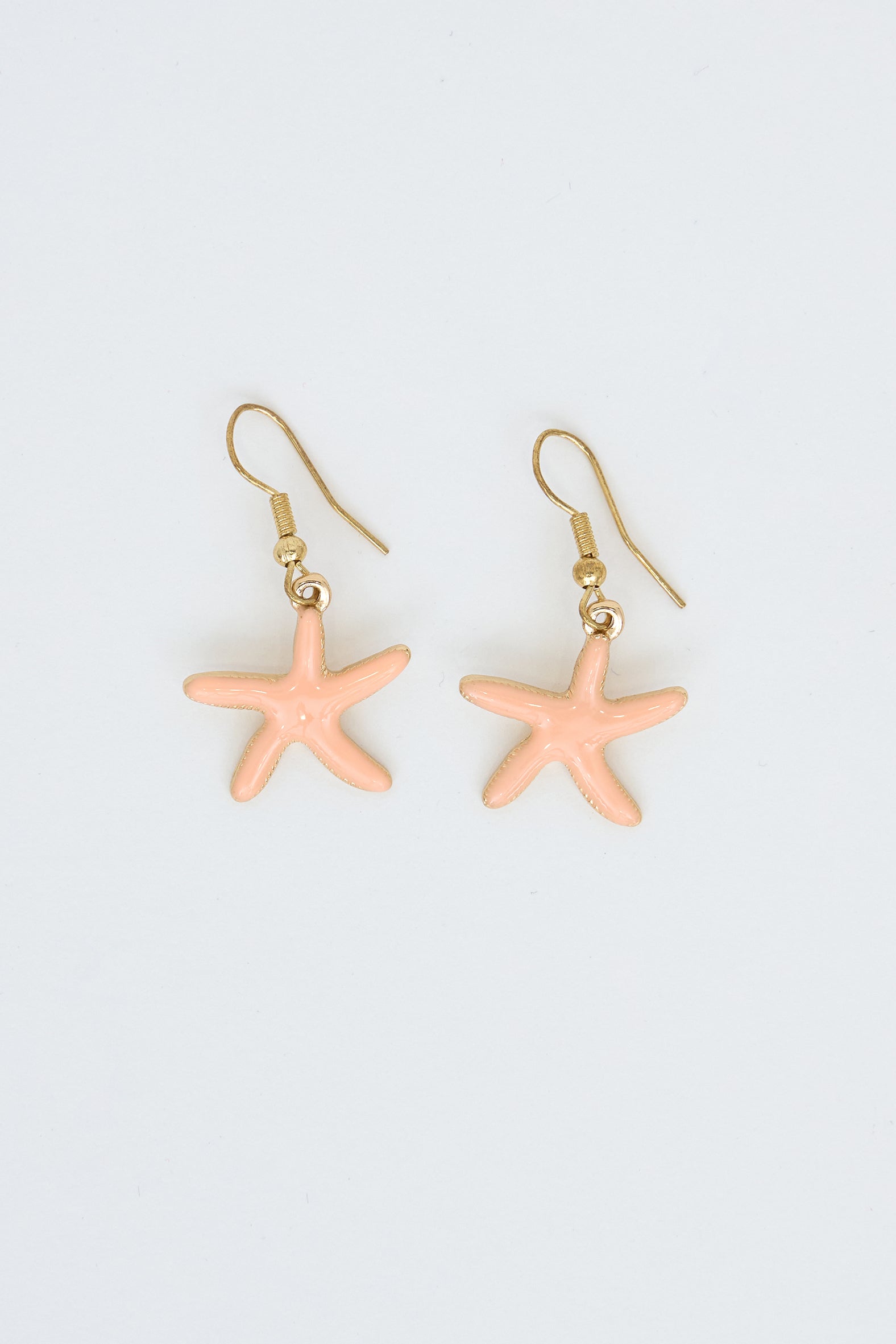 Stainless steel earrings with starfish and pearl
