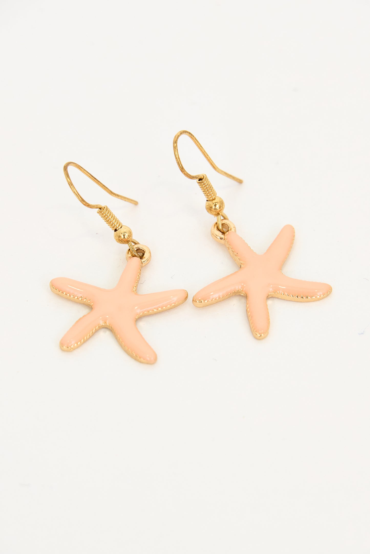 Stainless steel earrings with starfish and pearl