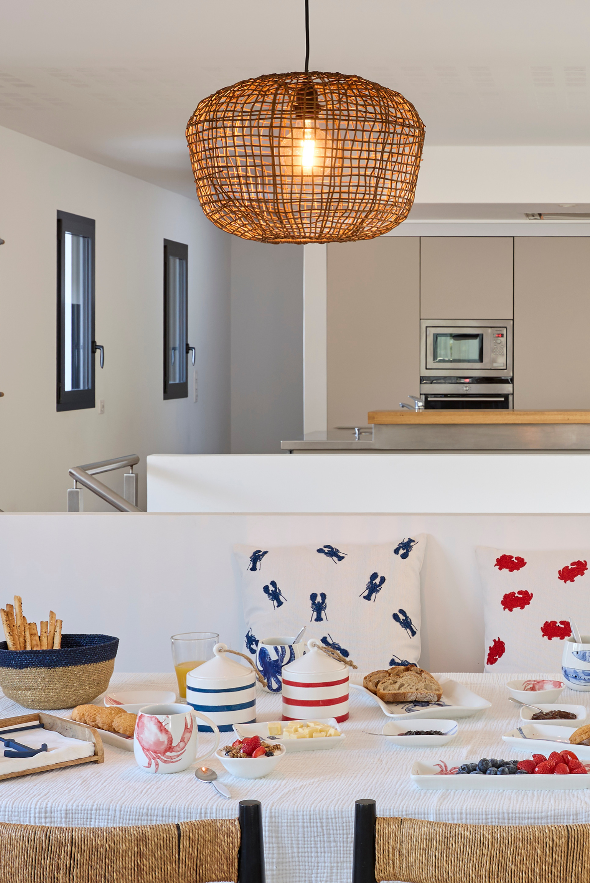 Lámpara de techo de ratán