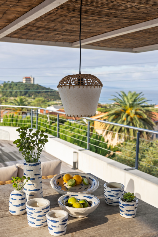 Lámpara de techo de cuerda y papel