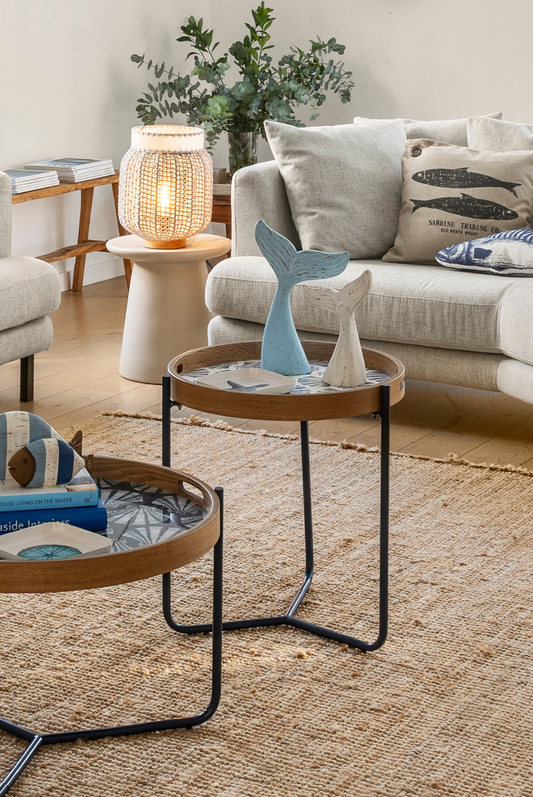 Lámpara de mesa con forma de red de algodón