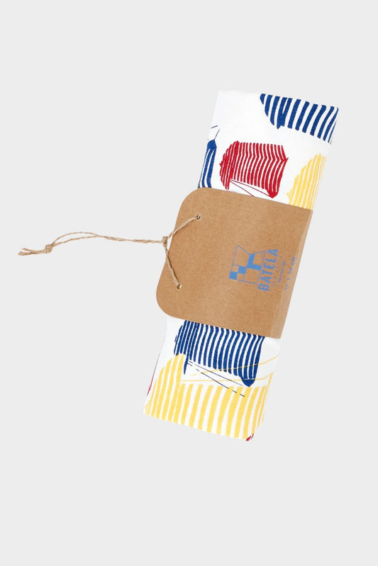 Kitchen towel with beach tent drawings - D7239