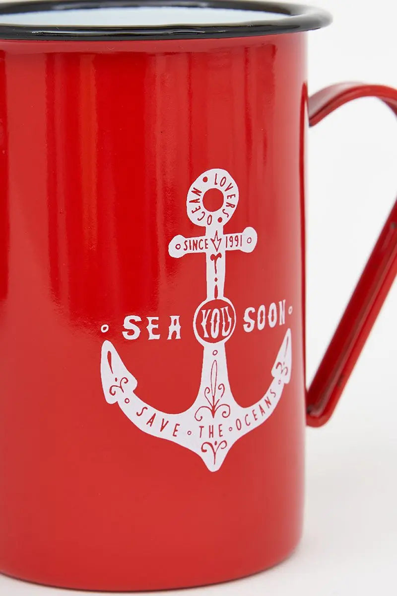 Long metal anchor mug