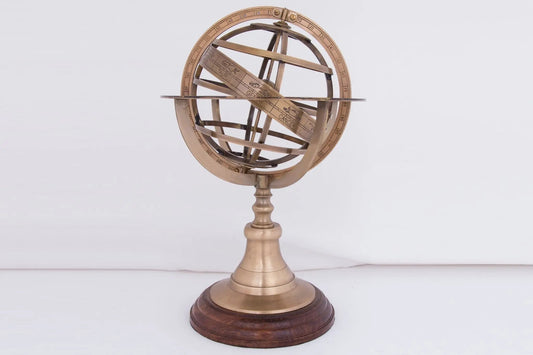 Elegante esfera armillar con base de madera - D785 Batela