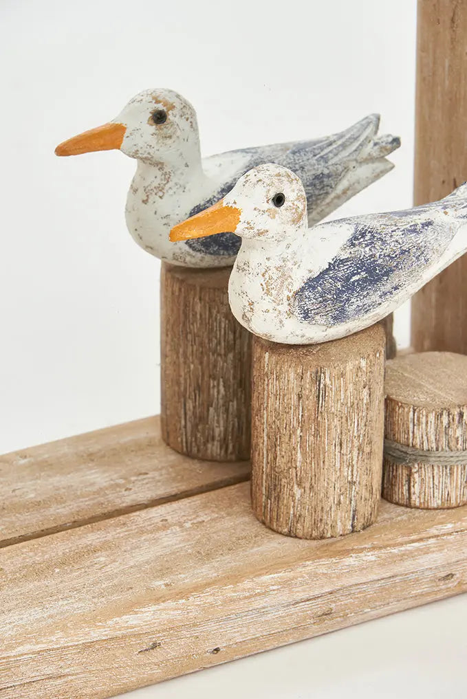 Square Mirror with Bird on Trunk - Reflection of Nature in