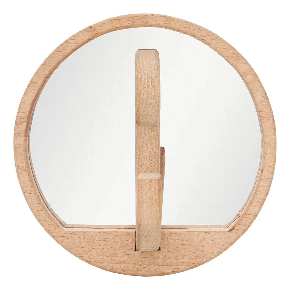 Anchor-shaped wooden mirror and coat rack - D2183
