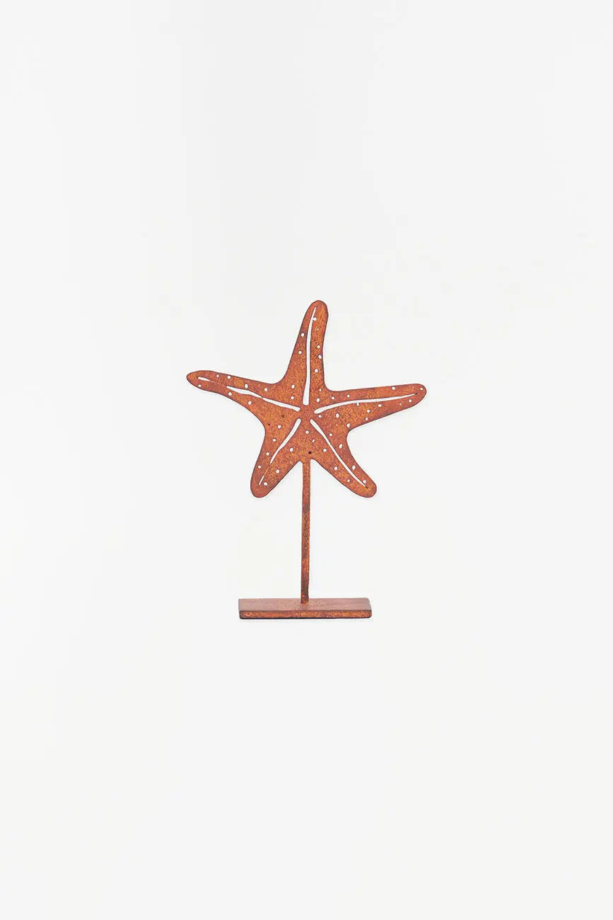 Estrella de mar decorativa en hierro con base