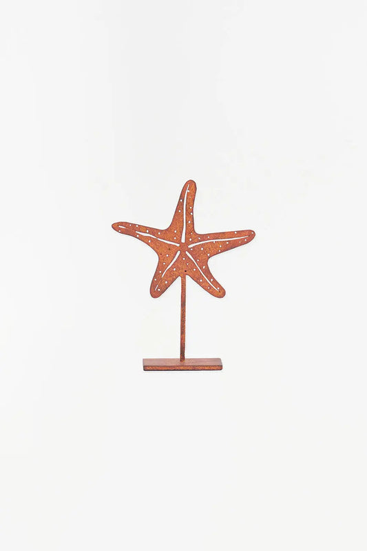 Estrella de mar decorativa en hierro con base