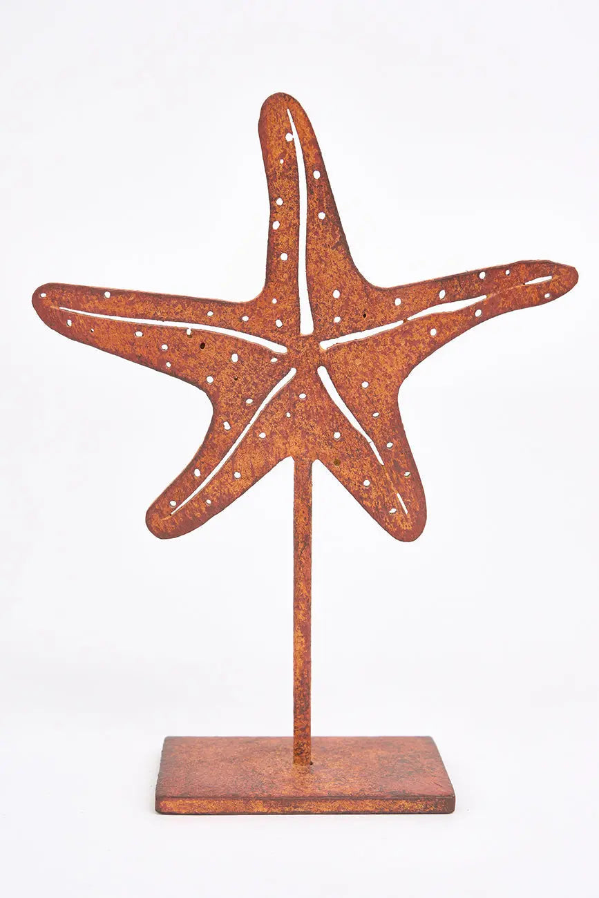 Estrella de mar decorativa en hierro con base