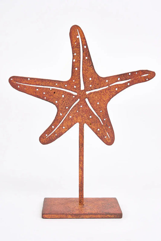 Estrella de mar decorativa en hierro con base